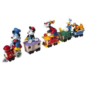 Disney 1998 Hallmark Merry Miniature mickey Express Train 5 Piece Figurine Set